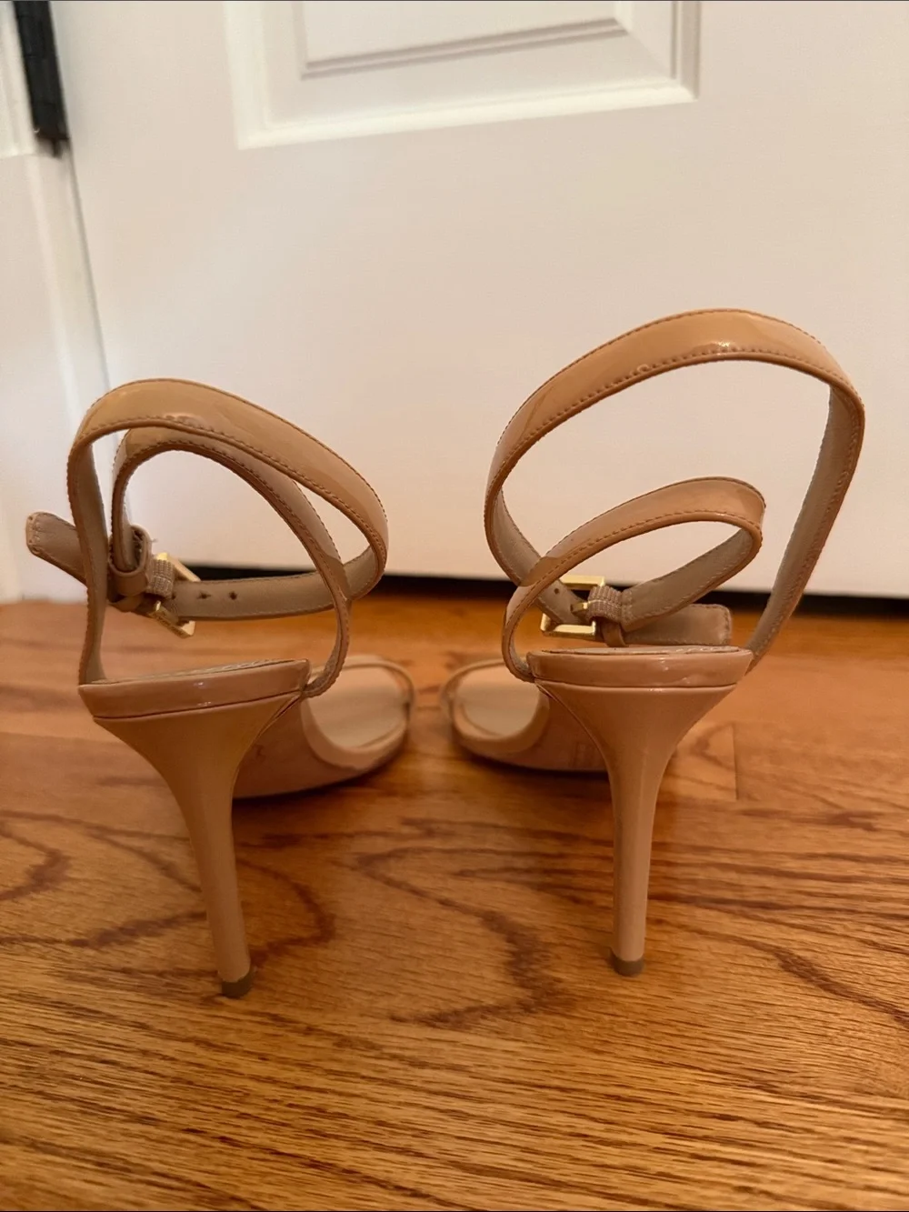 Tory Burch Nude Patent Leather Ankle-Strap Heels
